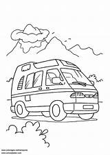 Van Coloring Pages Delivery Color Transportation Bus Printable Kids Sheets Camper Cars Large sketch template