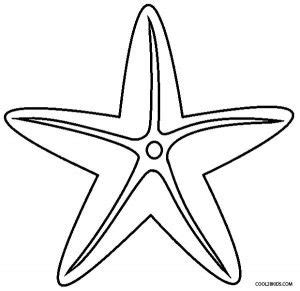 starfish  shown  black  white   outline   side