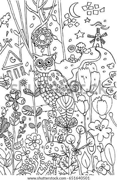 owl coloring pages stock vector royalty   shutterstock