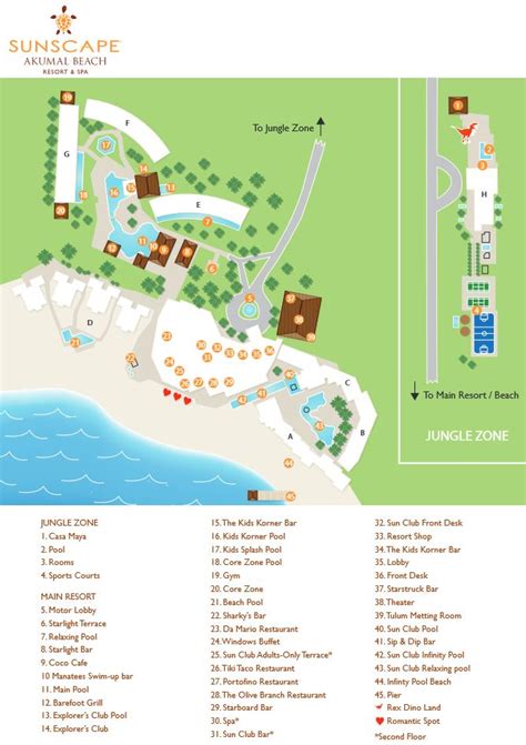 resort map sunscape akumal beach resort spa riviera maya mexico