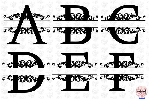 split monogram letter  dxf file   ahoy comics
