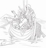 Jesus Boat Teaches Coloring Pages Categories sketch template