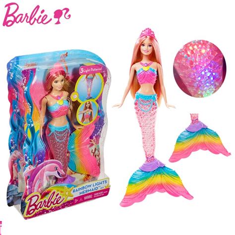 Barbie Original Brand Rainbow Lights Mermaid Doll Feature Mermaid