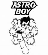 Astro Boy Coloring Pages Cartoon Character Kids sketch template