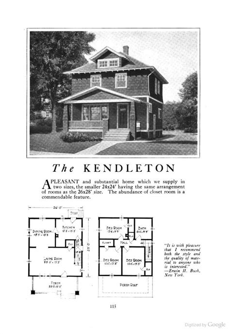 kendleton  american foursquare kit househouse plan homes  character lewis