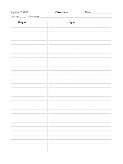 printable note  template
