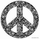 Peace Coloring Pages Sign Psychedelic Printable Cool2bkids sketch template