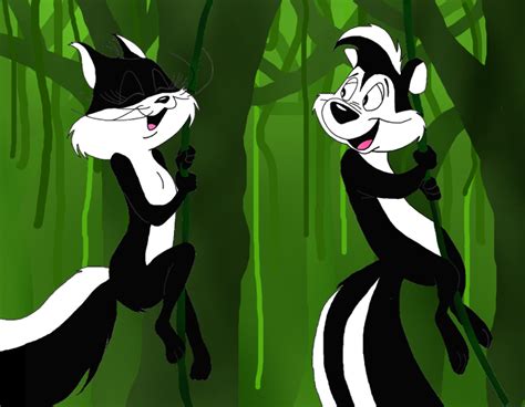 Pepe Le Pew And Penelope Pussycat On Jungle Vines By Aisudi On Deviantart