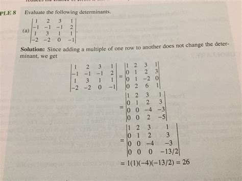 linear algebra finding determinant  row operations mathematics
