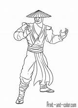 Mortal Kombat Coloring Pages Color Print Colouring Sheets Scorpion Raiden Adult Printable Characters sketch template