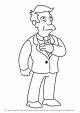 Principal Skinner Simpsons Seymour Selma Patty Drawingtutorials101 sketch template