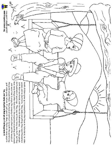 amish children multicultural coloring page thumbnail   child