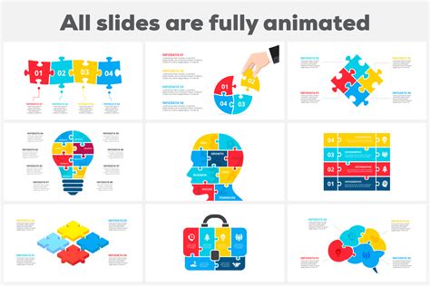 puzzle animated infographics powerpoint puzzle template xml ai