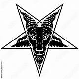 Goat Satanic Pentagram Baphomet Satan Emblem Satanism sketch template