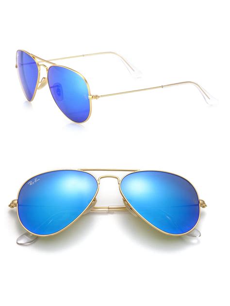 lyst ray ban original aviator sunglasses  blue