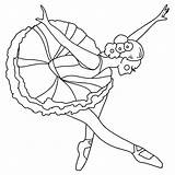 Ballerina Bowing sketch template