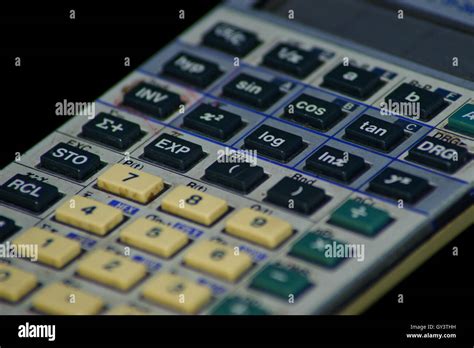 scientific calculator buttons worn  years   stock photo alamy