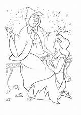 Coloring Pages Cinderella Disney Fairy Godmother Pinocchio Animation Movies Princess Sketch Adult Printable Drawings Little Kb Princesses Colors sketch template