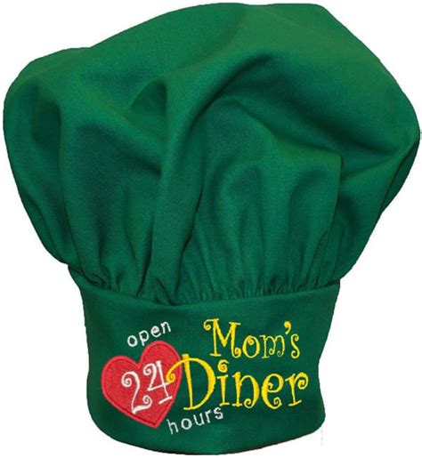 moms diner heart funny chef hat custom embroidered etsy