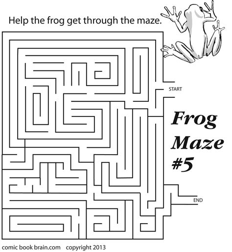 frog maze number  kids maze activity page  print