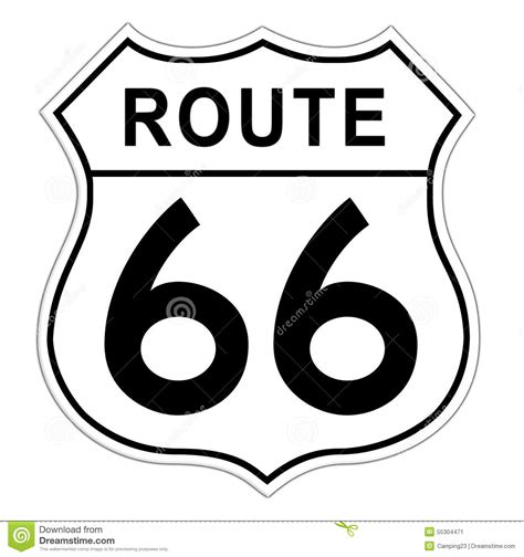 Route 66 Road Sign Stock Illustration Illustration Of