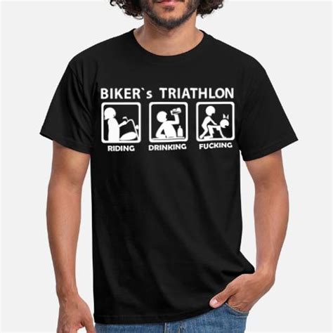 bikers triathlon eating drinking fucking men s t shirt spreadshirt