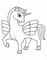 Pages Unicorn Winged Cute Coloring Cartoons sketch template