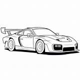Sportscar sketch template