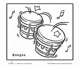 Bongo Drums Worksheet sketch template