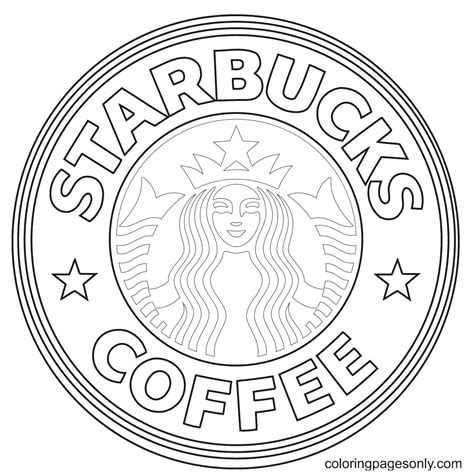 printable starbucks logo coloring pages