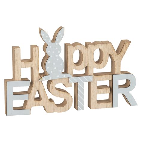 wooden happy easter sign