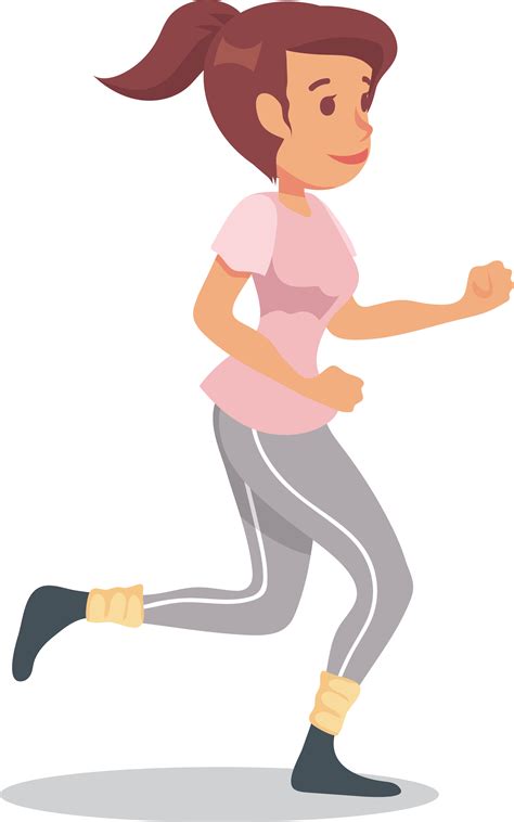 running cartoon illustration running woman png