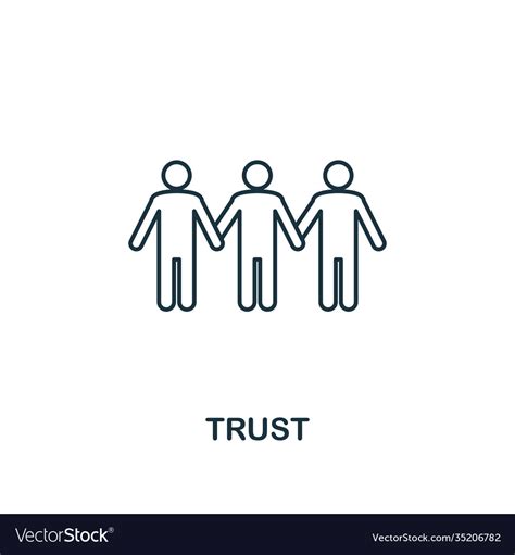 trust icon thin  design symbol  business vector image