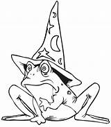 Coloring Pages Fantasy Frog Wizard Kids Wizards Hat Color Cute Cliparts Book Clipart Printables Printable Library Phoenix Print Frogs Sheet sketch template