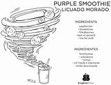Brighter Bites Smoothie Coloring Purple Sheet Choices Outlooks sketch template