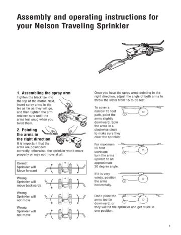 nelson traveling sprinkler assembly  operating instructions manual manualzz