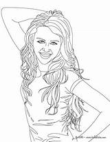 Coloring Hannah Montana Miley Cyrus Pages Gomez Selena Greatest Kids Print Getcolorings Printable Smiling Comments Color sketch template
