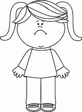 Girl Clip Sad Clipart Little Scared Angry Woman Girls Emotions Graphics Mycutegraphics Cartoon Outline Annoyed Cliparts Drawing Talking Face Cute sketch template