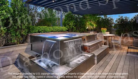 diamond spas stainless steel spa  water feature landscape architect