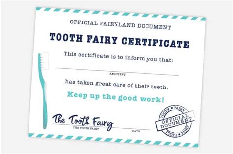 tooth fairy printables tooth fairy certificate