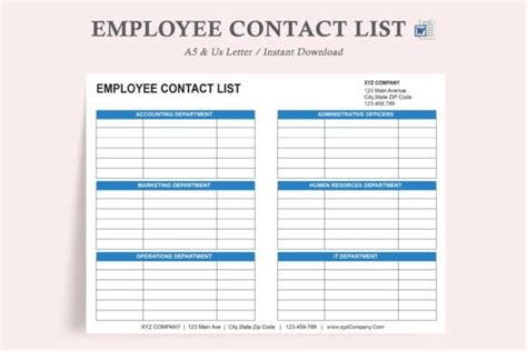 employee contact listcontact form graphic  watercolortheme creative fabrica