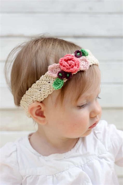 crochet flower headband pattern baby toddler adult