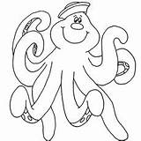 Octopus Coloring Pages Kids Drawing Printable Cute Smiling Sheet Color Paintingvalley Drawings sketch template