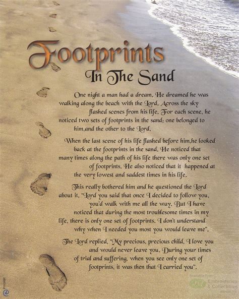 footprints   sand poem printable