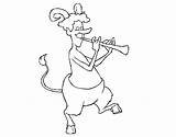 Faun Flute Playing Coloring Coloringcrew sketch template
