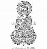 Buddha Coloring Gautam Vector Meditation Stock Template Shutterstock Sketch sketch template