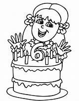 Birthday Pages Coloring Girl Clipart Girls Kids Clip sketch template