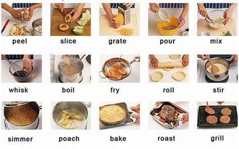 cooking verbs  english eslbuzz