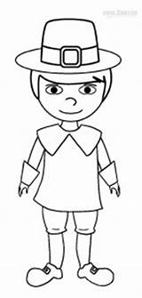 Coloring Pages Pilgrim Boy Print Cool2bkids sketch template