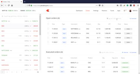 how to filter a particular scrip on kite order book positions and holdings